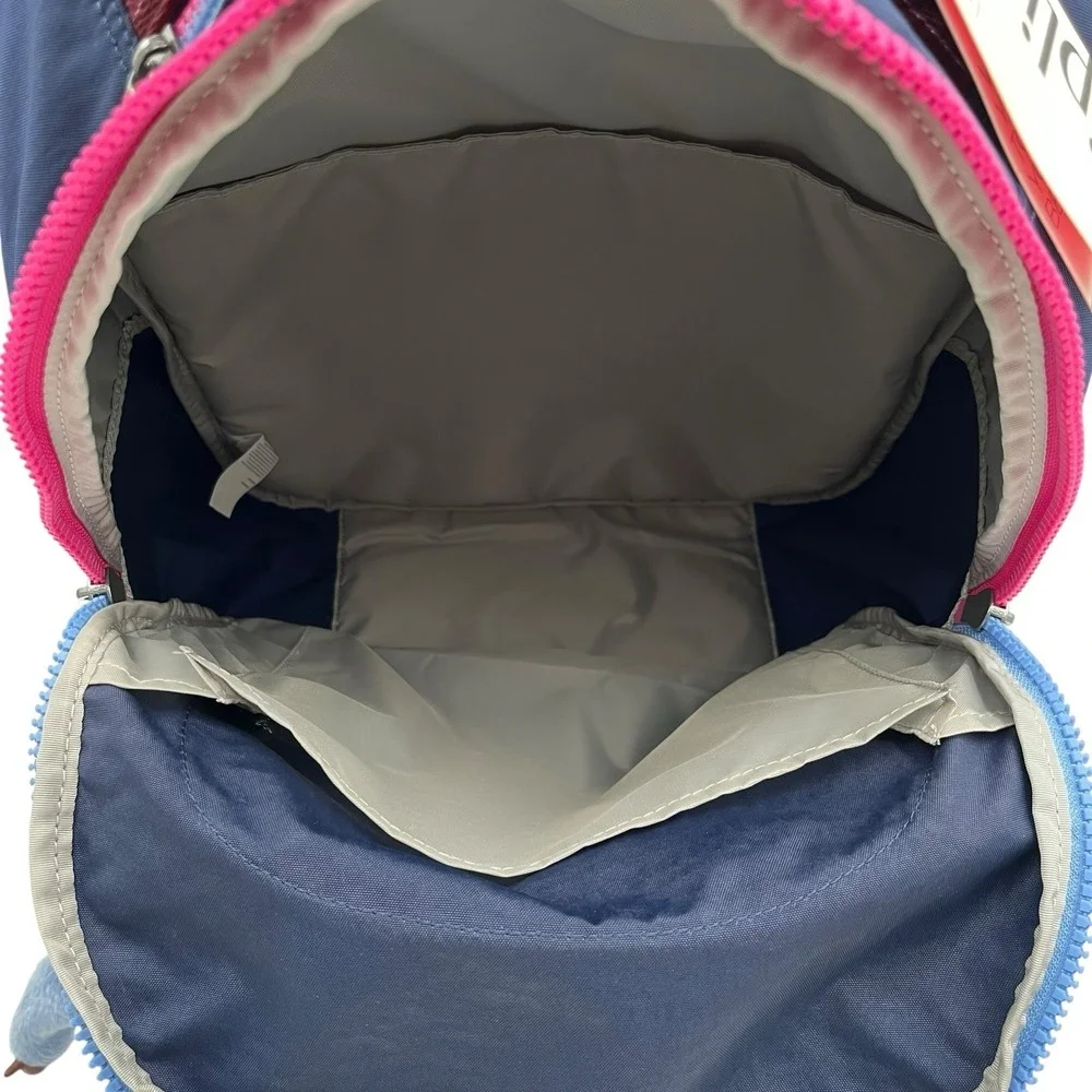 Kipling Womens Seoul Large Nylon Backpack Mod Navy Blue Pink 15